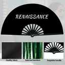 TUYUU Boots on the Ground Hand Fan - Popping Clack Fans for Line Dancing Large Folding Rave Fans Heavy Duty Nylon Foldable Handheld Fan for Festival Party Kung Fu Tai Chi Performance, Black