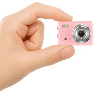 Mini Camera 1080P HD Video Recorder Keychain Digital Camcorder with 64GB Card, 0.96" HD Display, Long Battery Life, Ultra-Portable Tiny Camera for Travel/Vlog/Night Shots, Ideal Gift, Pink