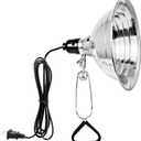 Simple Deluxe Clamp Lamp Light with 8.5 Inch Adjustable Aluminum Reflector and 6 Feet Cord, up to 150W E26 Socket (no Bulb Included), 1-Pack