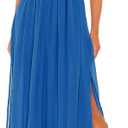 R.Vivimos Boho Dress for Women Sexy Deep V Neck Sleeveless Hollow Out Backless Casual Side Slit Maxi Dress (Medium)