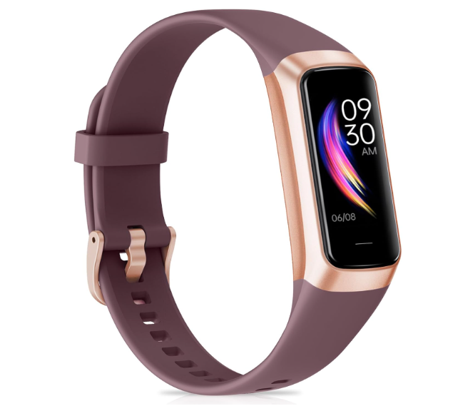 Moremore Fitness Tracker with 24/7 Heart Rate, Sleep Tracker, Blood Pressure, Stopwatch, Activity Tracker with 1.1" AMOLED Screen, Waterproof Step Tracker for Android iPhones Men Women