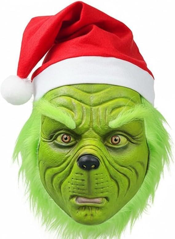 Green Furry Masks, Cosplay Monster Mask for Adults, Costume Accessory for Halloween Christmas Party