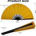 10 PCS Boots on The Ground Fan, Clap Fans for Line Dancing, 13" Glitter Large Rave Fans,Folding Clack Handheld Foldable Hand Fan for Dance, EDM Music Festivals & Parties(Golden)