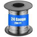 Therwen 200ft 24 Gauge Stainless Steel Wire for Gardening, Electroculture, Bonsai, Jewelry Making Beading DIY Craft Pure Bare Stainless Steel Wire Spool