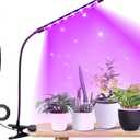 iPower LED Grow Light Strips Full Spectrum for Indoor Plants with Auto ON/Off 3/9/12H Timer, 10 Dimmable Levels Per Tube, Sunlike Grow Lamp for Hydroponics Succulent, Red&Blue, 1 Tubes