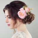 HINZIC Flower Hair Clip for Women, Non-Slip Vintage Pearl Floral Hairpins, Silk Flower Hair Barrettes Buns Holder Accessories for Party Wedding Decor- Light Pink