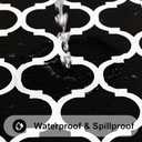 Smiry Rectangle Table Cloth, Waterproof Vinyl Tablecloth with Flannel Backing for Rectangle Tables, Wipeable Spillproof Plastic Tablecloths for Dining, Camping, Indoor and Outdoor 60" x 102", Black