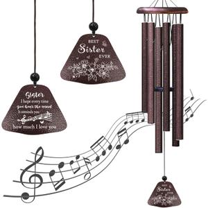 Sister Birthday Gifts 32 Wind Chimes, Sister Gift, Birthday Gifts for Sisters, Sis Wind Chimes for Graduation Christmas Mothers Day