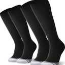 FITRELL 2 Pack Baseball Soccer Softball Socks for Kids Youth Men & Women Over-the-Calf Knee High Socks  Black XL
