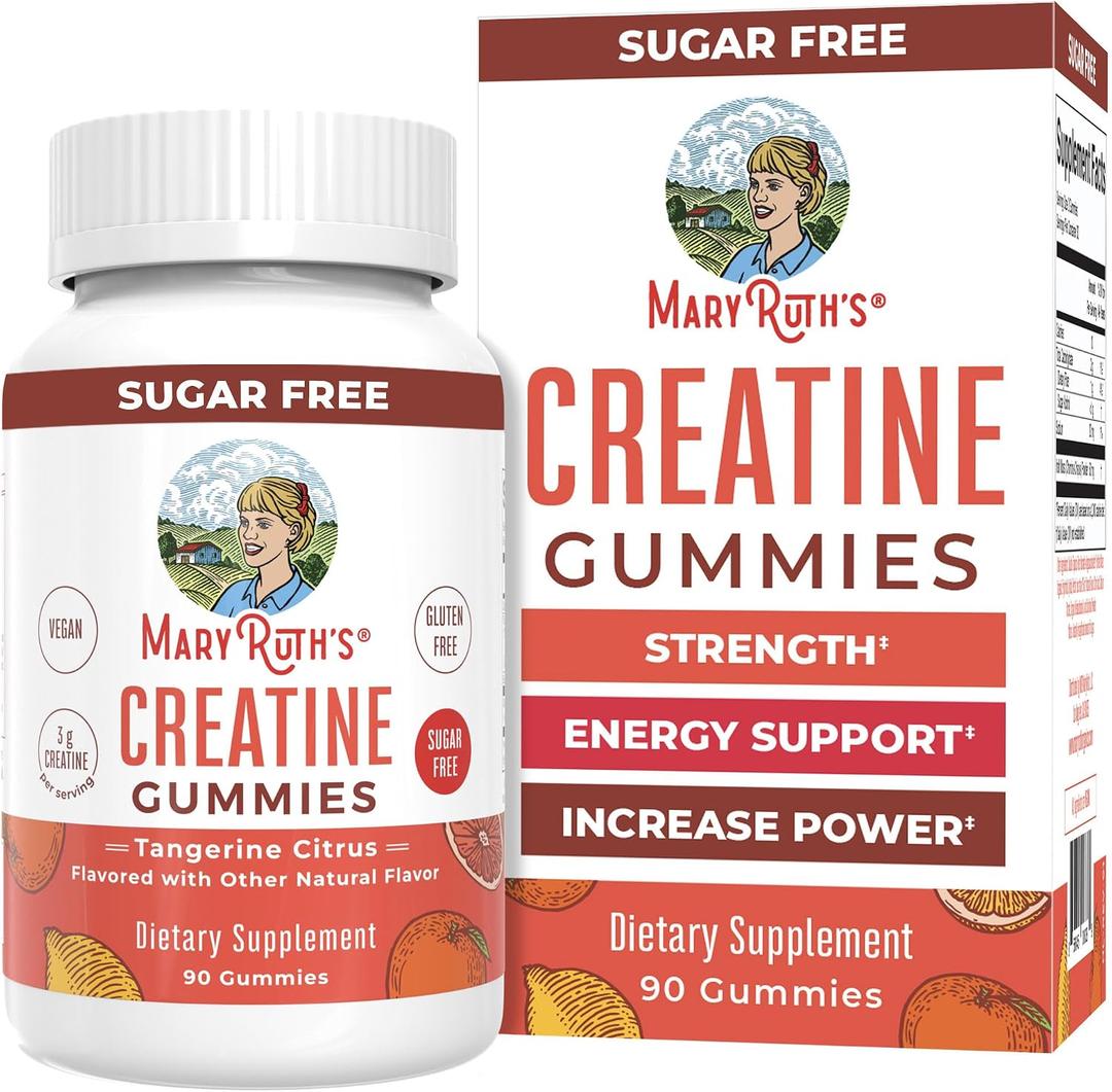 MaryRuth's Creatine Gummies | Creatine Monohydrate Gummies | 3g Creatine Per Serving | Creatine for Women & Men | Tangerine Citrus Flavor | Exercise | Workout | Sugar Free | Vegan | 90 Count (Best Before 10/2027)