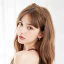 2 x LOVNFC Knotted Headbands for Women - 5PCS No Slip Fashion Hair Bands, Soft Elastic Leopard Print Head Accessories for Girls, Women (Mixed Colors C)