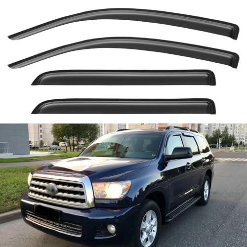 Window Visors Rain Guards for 2008-2022 Toyota Sequoia, Out-Channel Window Vent Wind Deflectors Visors Shades for 08-22 Sequoia