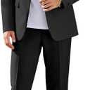 COOFANDY Men Suits Classic Fit 2 Piece Suit Set One Button Casual Blazer Wedding Bussiness Suit Separates (Small, Black)