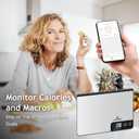 Smart Food Scale with App, Digital Kitchen Scale, Baking Scale, Calorie Scale, Nutritional Calculator, 1g/33lb Capacity, Stainless Steel, Grams/Ounces, LCD Display
