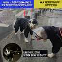 Dog Raincoat for Medium Large Dogs,rain Jacket Coat, Full Leg Coverage Waterproof Rain Suit with Detachable Hood & Tail, Reflective Strips, Snag-Free Top Zipper (Khaki for Boy, Medium)