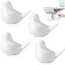 4 Pcs Ceramic Bird Toilet Bolt Caps Funny Toilet Bolt Covers Decorative Cute Animal Gadget Toilets Floor Caps for Waterproof Toilets Bowl Screws Bathroom Decorative Easy Installation