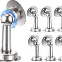 6 Pack Magnetic Door Stopper, COCIVIVRE Magnet Door Stop Stainless Steel for Wall and Floor Mounting, No Drilling Doorstop with Adhesive Tape Hold Your Door Open, Silver
