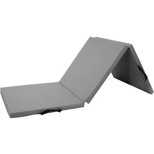 BalanceFrom Folding Gymnastics Mat, Thick Home Gym Floor Yoga Equipment, Blue - Portable Exercise and Workout Pad for Pilates, Aerobics, and Martial Arts Fitness Training (Gray)