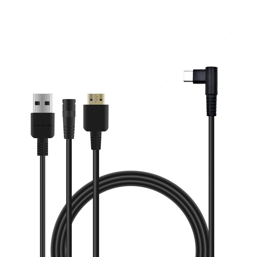 HUION 3-in-1 Cable for KAMVAS Pro 12/13/16 Graphics Drawing Monitor