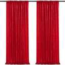 Party Backdrop Curtains 12Pieces 2ftx8ft Red Sequin Backdrop Sparkly Glitter Fabric Backdrop for Birthday Christmas Party Decorations