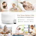 Aromatherapy Essential Oil Diffuser for Room: 500ml Colorful Aroma Air Humidifier with Adjustable Cool Mist Mode, Waterless Auto Off Ultrasonic Diffusers for Large Room Home Office(White)