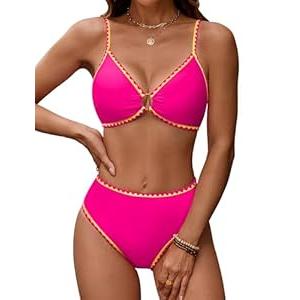 Blooming Jelly Womens Bikini  Two Piece Swimsuit O Ring Stitched Bathing Suit 2026 (X-Large)