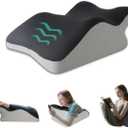 Ergonomic Wedge Prone Pillow,Multi-Functional Memory Foam Bed Pillow,Reading Pillow,Ideal for Bed Breaks,Sitting Up,Back Support,Sleeping,Anti Snoring,Back and Leg Pain Relief (Black + Gray no Headrest)