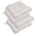 RACE LEAF Patio Chair Cushions 17x17 Inch 4 Pack, Thickened Outdoor Seat Cushions Water Resistant with Non-Slip Ties & Stain Resistant Tufted Design (Beige)