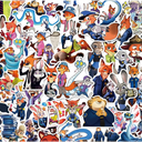 2 x 100 Pcs Anime Theme Stickers, Animals Cute Stickers, Movie Sticker Decorative Items Suitable for Tablets, Water Bottles, Refrigerators, Guitars, Scooters, Suitcases, and More