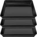 Square Plant Saucer 20 22 Inch 3 Pack, Extra Large Plant Saucer, Deep Plant Trays for Pots, Duty Plastic Plant Water Tray, Planters for Indoors and Outdoors Plants (20 inch Black)