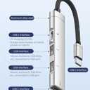 2 x USB C Hub 3.0 4-Port, USB Multiple Hub Data Splitter Extender with USB-C Power/Data Port, for MacBook Pro/Air, foriPhone15/Pro/Plus/Max, foriPad ProLaptop, PC, PS4/5, Keyborad, Mouse