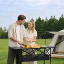 Camping Table Portable, Folding Roll-Up Picnic Table with Carry Bag & Detachable Storage Pockets, Lightweight Outdoor Table for Camping, Beach, Backyard, Party, BBQ, Patio