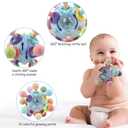 Baby Sensory Montessori Toy - Infant Teething Relief - Teethers for Newborn - Developmental Rattles Chew Toys Gifts for 0 3 6 9 12 18 Months Girl Boy -Toddler Travel Easter Toy for 1 2 One Year Old (blue)