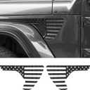 JeCar American Flag Decals Side Fender Vinyl USA Flag Stickers Exterior Accessories Compatible with Jeep Wrangler 2018-2025 JL JLU & 2020-2025 Gladiator JT, Carbon Fiber