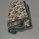 patdrea Designer Rectangle Throw Pillow Covers Set of 2,Rustic Vintage Blue Linen with Floral Pattern Pillow Cover,Decorative Lumbar Pillowcases Cushion for Bed Living Room Outdoor Car,12"x20"