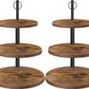 Cupcake Stand, 3 Tier Large Cupcake Stand for 50 Cupcakes Rustic Dessert Table Display Set Wood Cupcake Tower Cake Stand Tiered Tray Stand for Wedding Birthday Baby Shower 2 Pack