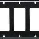 Leviton 3-Gang Decora/GFCI Device Wallplate, Standard Size, Thermoset, Device Mount, 80411-N, Black 