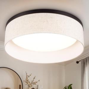 Hamilyeah Flush Mount LED Ceiling Light 15 inch, 24W Bedroom Lights for Ceiling,Modern Kitchen Light Fixtures Ceiling Mount,Drum Hallway Light Fixtures Ceiling,5CCT Ceiling Lights for Living Room
