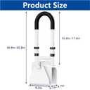 Adjustable Bathtub Safety Rail, Bathtub Handle Grab Bar with Non-Slip Grip for Seniors, Elderly, Fits 3.1 to 6.7 Inch Tub Walls, Supports 300 lbs