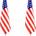 Indoor Flagpole Kit with Weighted & Thickened Base 6-8FT,Adjustable Stainless Steel Commercial Indoor Flag Pole for Office School City Hall, Heavy Duty Indoor Telescoping Flag Pole, Silver 2 Packs