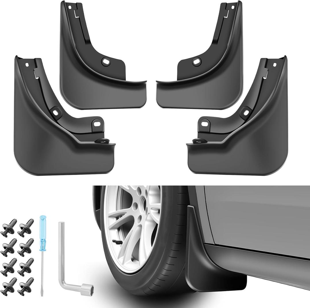 2021-2024 Tesla Model Y Accessories Mud Flaps, All Weather Car Protection [Protect Paint] No Drilling Required, Tire Protector Tesla Mud Flap for Tesla Model Y 2021-2024
