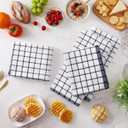 Homaxy Premium Kitchen Towels(16”x 28”, 6 Pack), Check Design, Dusty Blue