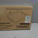 TIDITA 20"x14" Wooden Large Ottoman Tray, Serving Tray with Metal Handles