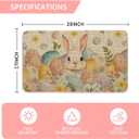 Artoid Mode Rabbit Bunny Eggs Leaves Flowers Easter Doormat, Home Decor Low-Profile Switch Rug Door Mat Floor Mat for Indoor Outdoor 17x29 Inch