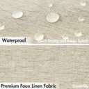 MIULEE Natural Scalloped Shower Curtain Linen Textured with 12 Metal Hooks Cute Heavy Duty Washable Waterproof Thick Cloth Shower Curtains with Black Border for Bathroom Hotel Bathtub,W72*L72