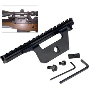 Gotical See-Thru Scope Mount for M1A/M14, 061 T6 Aluminum, Black Anodized, Steel Hardware Included, Iron Sights, Side Plate Features Locking Point