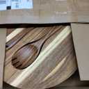 Geiserailie 14" Extra Large Acacia Wood Salad Bowl Set, 2-in-1 Serving Bowl