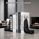 Jinhuoba Decorative Bookends Hands Book Ends, Black Heavy Book Holder Ends for Shelves, Novelty Heavy Duty Book Ends for Shelves Office Home Desk Bookshelf, 8.5"(L) x 3.5"(W) x 6.8"(H), Resin