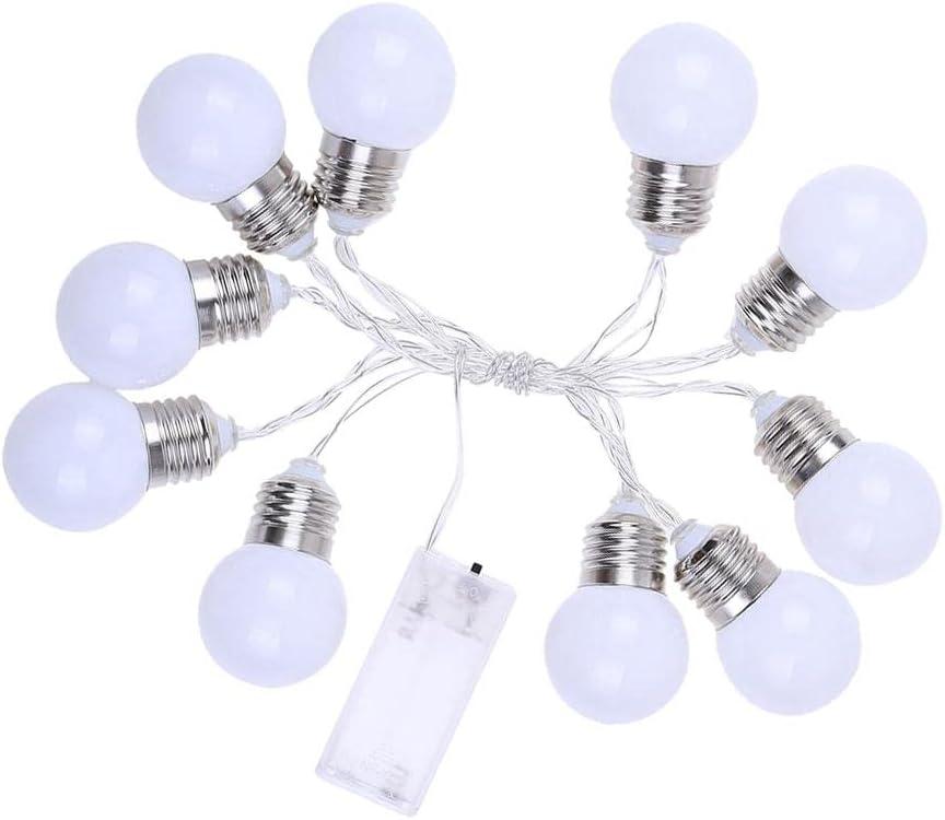 jojomis Battery Powered 5ft 10 LED Globe String Lights for Garden Warm White 1.5m