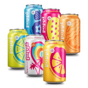 Poppi Prebiotic Soda, Bombshells, 12 Oz, 12 Pack (EXP 09/30/26)